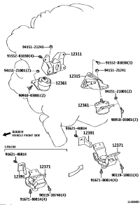 BRACKET, ENGINE MOUNTING, FRONT NO.1 RH