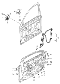 8K0837461A-WINDOW REGULATOR LH RER-TIGUAN