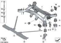33318838498-Member, rear axle frame