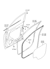 821102E000XU-W/STRIP-FR DR BODY SIDE LH