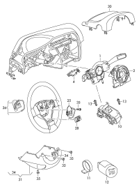 5K0953502M-Switch for vehicles with center lock control