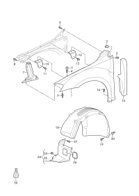 5G0821105B-Fender common position: position/position that can be used together when needed