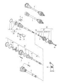 3BD407271A-Swing shaft with cv joint