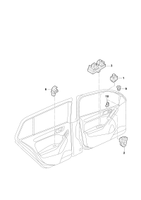 19D959566B-Switch, power adjustable, heatable outer mirror