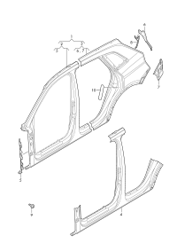80A810075-Frame, quarter panel