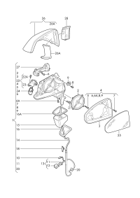 80C857409C-Mirror assy-outer w/power adj