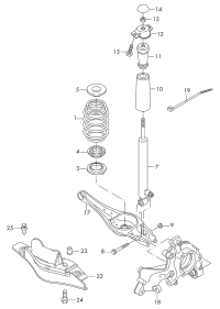 5Q0513353E-STRUT MOUNT RR LFT/RHT-A4/A5