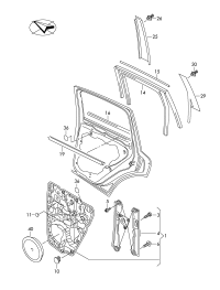 7P6839461A-WINDOW REGULATOR RH FRT-TIGUAN