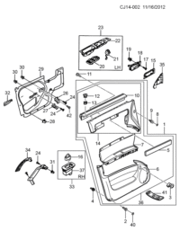 9037044-Garnish assy-side door (incl. 3,36, 41)