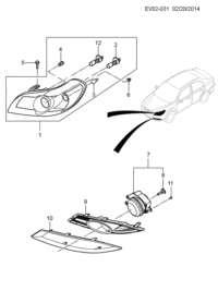9045899-Head lamp, (incl. 2-4,12)