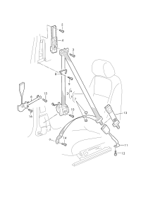 5N1857705HRAA-3-point s/belt w h o