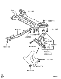 MN100292-CROSSMEMBER,FR AXLE,NO.1