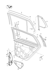 3VD839461-WINDOW WINDER LH FRT/A6
