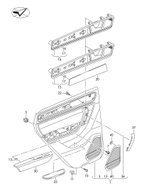 7P6867215N-Finisher-dr (artificial leather) for car models with sunshade
