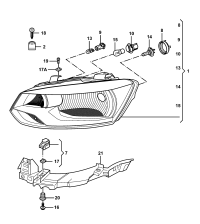 6RD941015A-HEAD LAMP ELE W/S MOTOR BLK LH