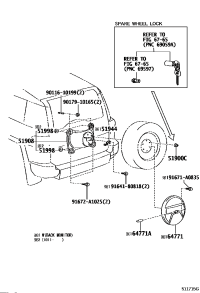 5190835032-BRACKET SUB-ASSY, SPEARE WHEEL CARRIER