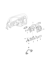 34D953513A-Switch, high beam & low beam lamp