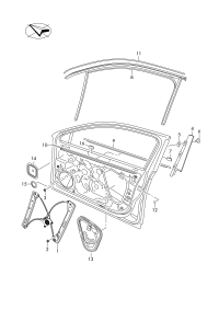 3VD837461A-WINDOW WINDER LH FRT/A6