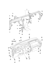 34D857017-Member, instrument panel cross