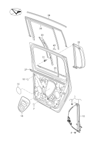 5TD839461A-WINDOW LIFTER PORSCHE LH RR