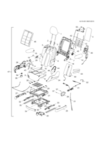 9031962-Cushion, rear seat back (rear seat back heating/ventilation cushion) (part of 47)