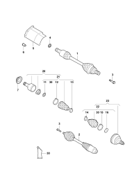 5ND407761-Swing shaft with cv joint