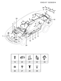 9041384-Wire, s/bag sensor & diagnostic module (2nd design see 09032337)