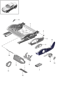 9P1881105G-Tray (electrically adjustable) sports seat power with memory