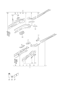 5Q0803091-Rail with stiffener and weld nut