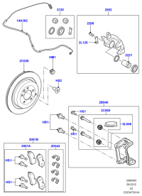LR010575-BREMSSATTEL OHNE BREMSBELAEGE