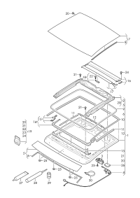 5DL877045-Frame, sliding roof opening