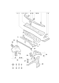 1K0805517B-Bracket drain channel