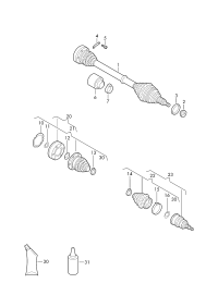 6RD407763A-Swing shaft with cv joint