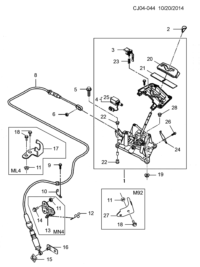 94500431-Bolt, clip, a/t shift lever (2.559)