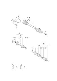 3QG407271D-Swing shaft with cv joint
