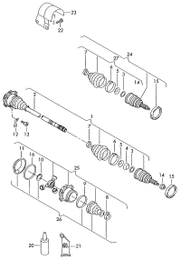 6RD407761T-Swing shaft with cv joint