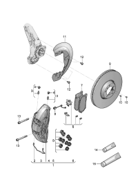 3SA698151B-1 set of brake friction plate for disc brake: