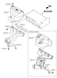 285102E800-MANIFOLD CATALYTIC ASSY-EXH