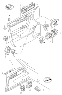 7P6959831-Switch, for rear hatch lid unlock