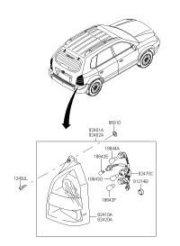 924010LBA0-LAMP COMBI REAR LH