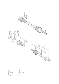 1K0501203F-Swing shaft with cv joint