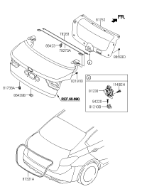 79273B5500-BAR-TRUNK LID HINGE TORSION LH