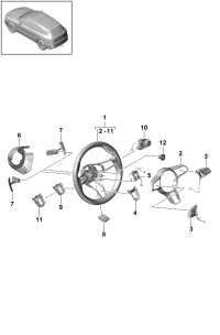 9Y0419091ARA34-Steering wheel (leather) deprecated parts black