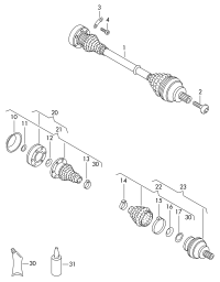 5QJ501203-Shaft, w/belt outer cv joint