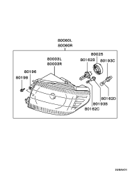 MR476783-HEAD LAMP KIT,LH