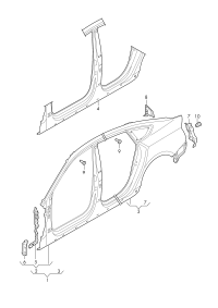8W8810075-Frame, quarter panel