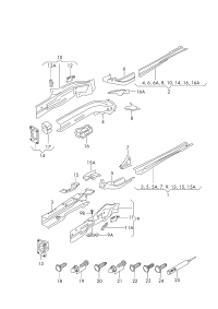 5Q0803091C-Rail with stiffener and weld nut