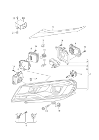 7P1941753B-Headlight, for corner lamp (for traffic only)