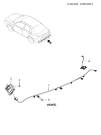 9020864-Harness, rear object alarm sensor