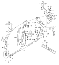 4M1867272A4PK-Trim, a pillar (black)